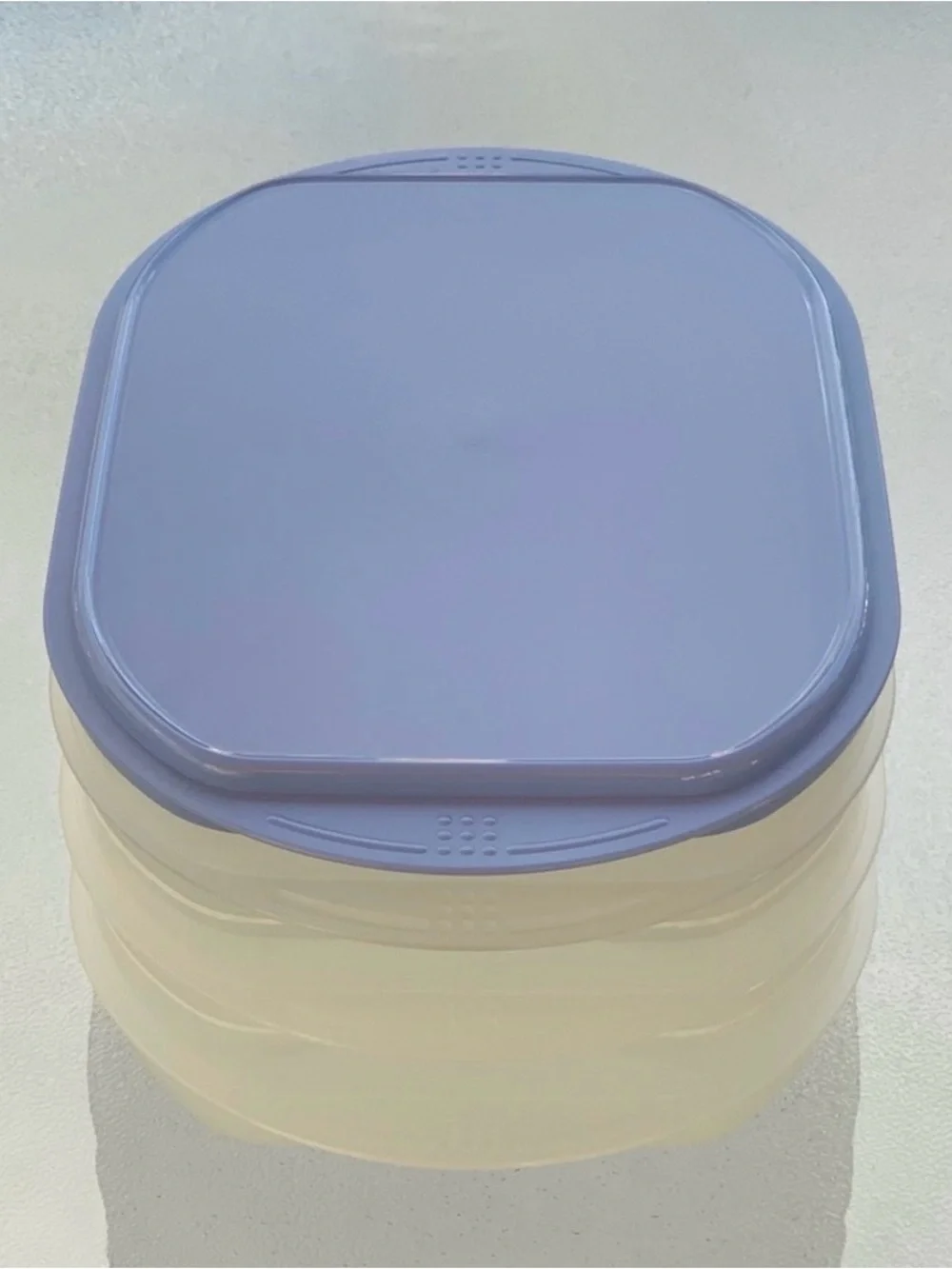 Tupperware Fridge Stackables Deli Meat Keeper 3 Stacking Trays with Blue Lid
